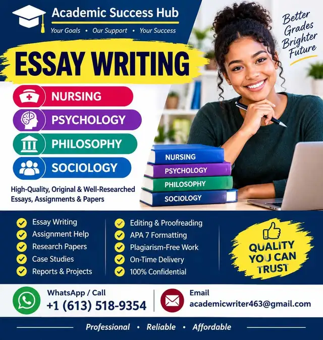ESSAY WRITING NURSING, PSYCHOLOGY, PHILOSOPHY, SOCIOLOGY