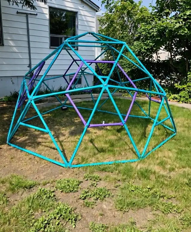 Kids Geodesic Dome Climber — Teal & Purple