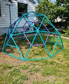 Kids Geodesic Dome Climber — Teal & Purple