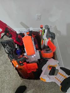 box of nerf guns
