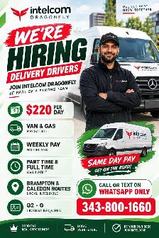 We are hiring delivery drivers in GTA