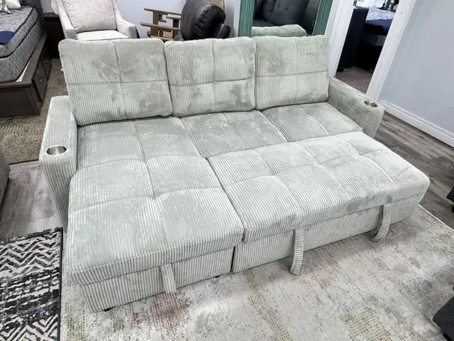 Brand New Sectional Sofa Bed with Cup Holder In Grand Sale