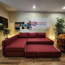 Dark red IKEA sectional sofa bed   FREE DELIVERY