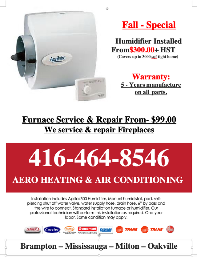HUMIDIFIERS (Warranty 5 years) - SALES - SERVICE - REPAIR FROM