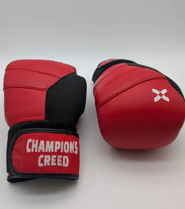 (B2278) Champions creed red and black Martial Arts Glove/ Coa...