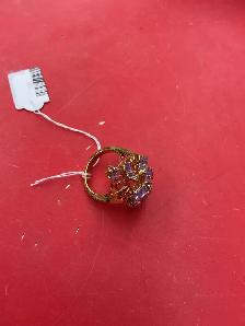 bague en stainless avec pierre mauve - Photo 2