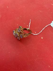 bague en stainless avec pierre mauve - Photo 3