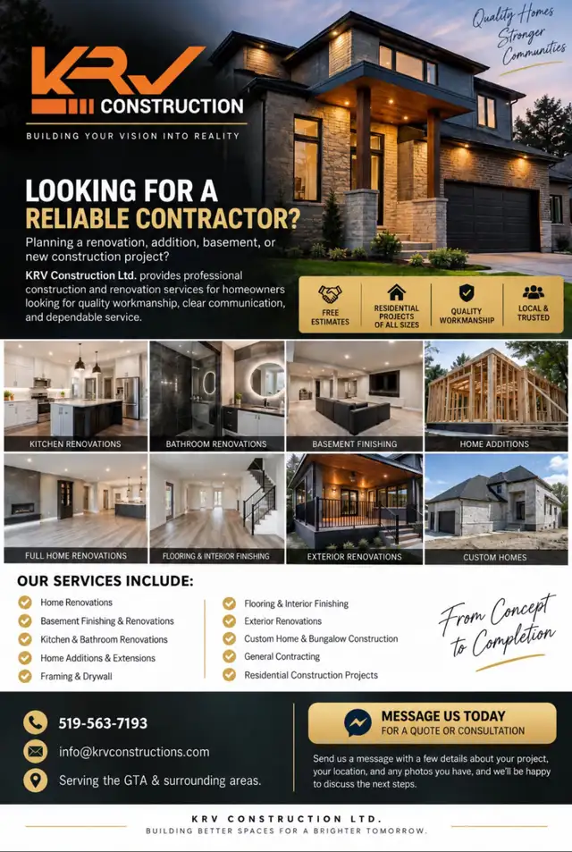 KRV Construction Home Renovation & Construction Services