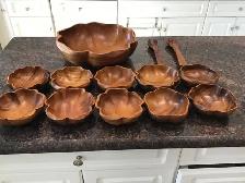 Wood Salad Bowl and Serving Bowls Set