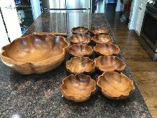Wood Salad Bowl and Serving Bowls Set - Photo 2