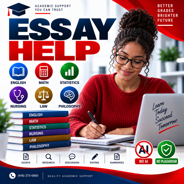 ENGLISH, MATH, STATISTICS, NURSING, LAW, PHILOSOPHY ESSAY HELP