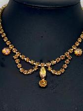 1950's Fine Amber Crystal Rhinestone Necklace - Photo 2