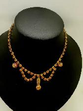1950's Fine Amber Crystal Rhinestone Necklace - Photo 3