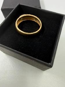 Men's 14K White Gold & Gold Band w Small Diamond~Size 8.5 - Photo 2