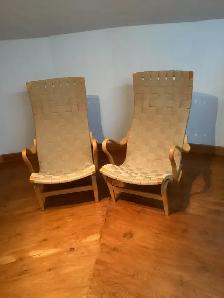 Vintage Beech Bruno Mathsson Lounge Chairs