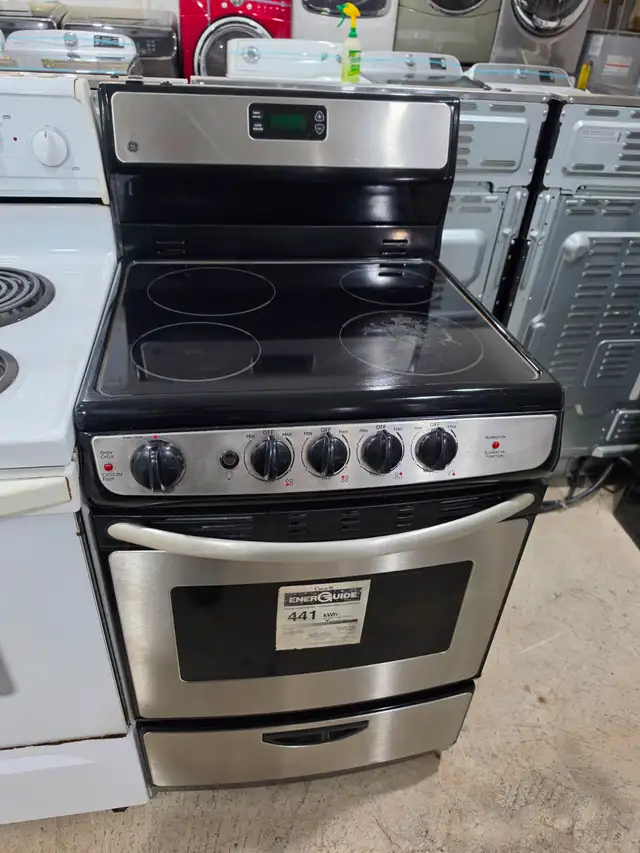 GE 24' Stainless Steel Freestanding Electric Ceramic Top Stove
