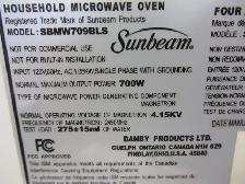 Micro-ondes noir / Black Sunbeam microwave - Photo 4