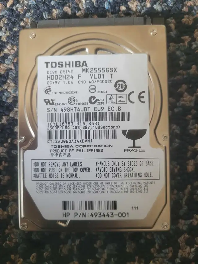 Toshiba MK2555GSX 250GB Hard Drive
