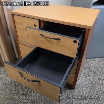 Light Maple Double Wide Pedestal Storage & Filing Cabinet 30' W - Photo 2