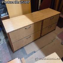 Light Maple 4 Drawer Lateral File Cabinet Credenza