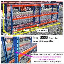 Étagère en racking 30''prof.x63''haut 3 niveaux 100'', grilles. - Photo 2