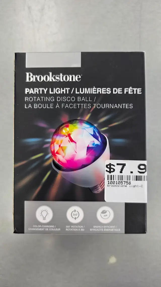 Brookstone Rotating Disco Ball Party Light - BRAND NEW