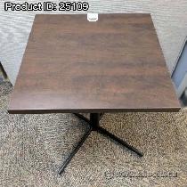 24' Trendway Walnut Work Laptop or Cafe Breakroom Square Table - Photo 2