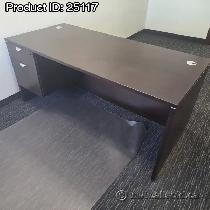 Espresso Straight Office Desk w/ Drawer Storage 66' x 30'