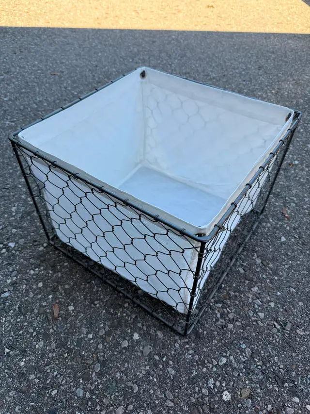 Wire basket with removable lining