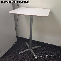 IKEA Billsta White Tall Bistro Bar Table w/ Silver Cross Base