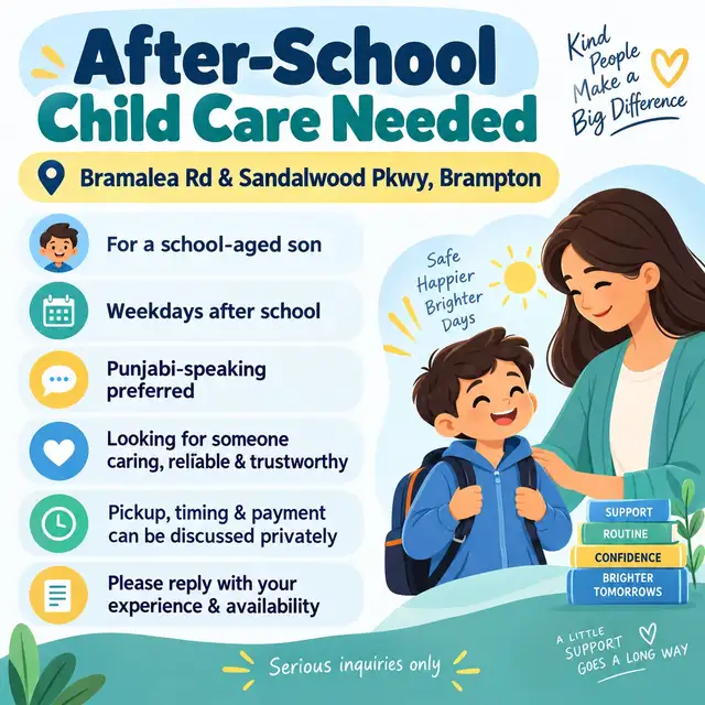 Punjabi-Speaking After-School Care Needed – Bramalea & Sandalwoo
