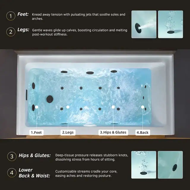 Jaccuzi with Heating and Lights - Left Drain