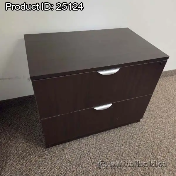 Espresso 2 Drawer Wood Lateral File Cabinet