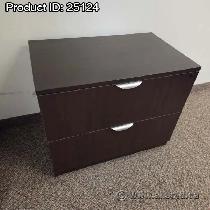 Espresso 2 Drawer Wood Lateral File Cabinet