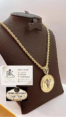 10K  yellow Gold Chain & Pendant # R 45 - Photo 3
