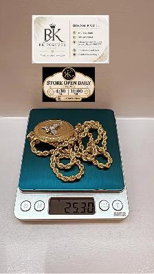 10K  yellow Gold Chain & Pendant # R 45 - Photo 5