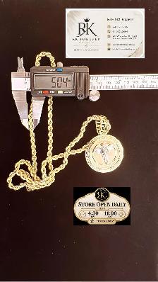10K  yellow Gold Chain & Pendant # R 45 - Photo 7