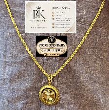 10K  yellow Gold Chain & Pendant # R 45 - Photo 8