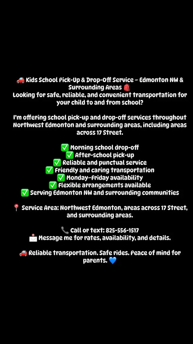pick up and drop off service in Edmonton