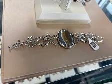 Silver Bracelet with Coloured Stone