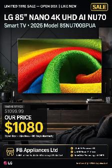 LG 85' Nano 4K UHD AI NU70 Smart TV
