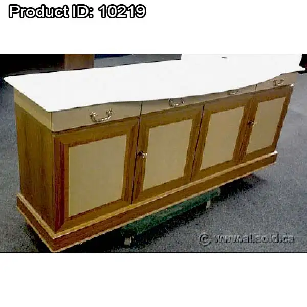 Marble Top 2 Tone Beige 4 Door 4 Drawer Credenza 70 x 15 x 29.5
