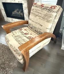 Unique and Stylish 'Grasshopper' Upholstered Accent Chair
