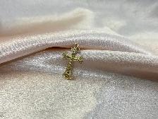 10K Gold Diamond Cut Cross Pandent - Photo 6