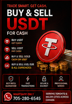 Buy USDT for Cash in Toronto | Fast & Secure Service