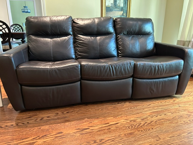BLACK CUSTOM ALL SOFT LEATHER COUCH AND LOVESEAT SET FOR SALE !