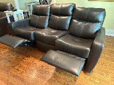 BLACK CUSTOM ALL SOFT LEATHER COUCH AND LOVESEAT SET FOR SALE ! - Photo 2
