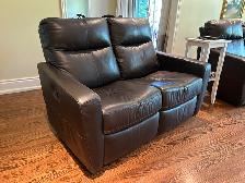 BLACK CUSTOM ALL SOFT LEATHER COUCH AND LOVESEAT SET FOR SALE ! - Photo 5