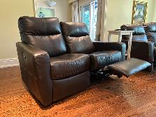 BLACK CUSTOM ALL SOFT LEATHER COUCH AND LOVESEAT SET FOR SALE ! - Photo 8