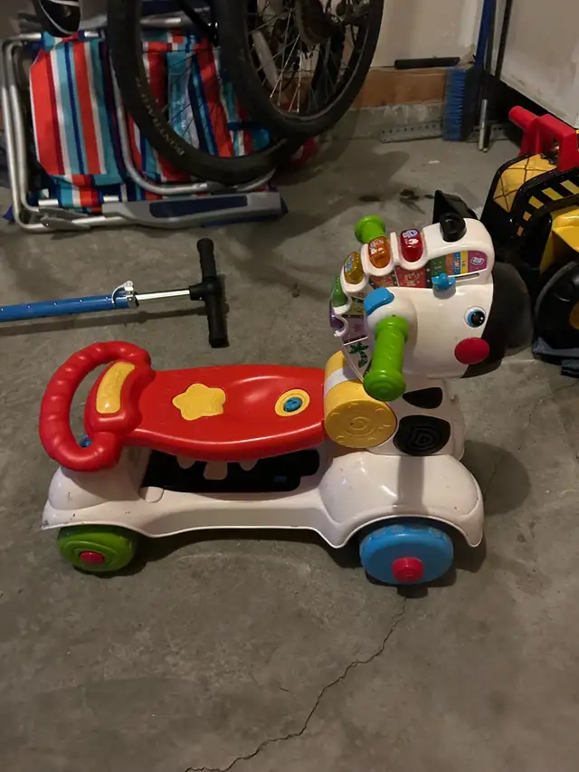 kids zebra ride along and scooter